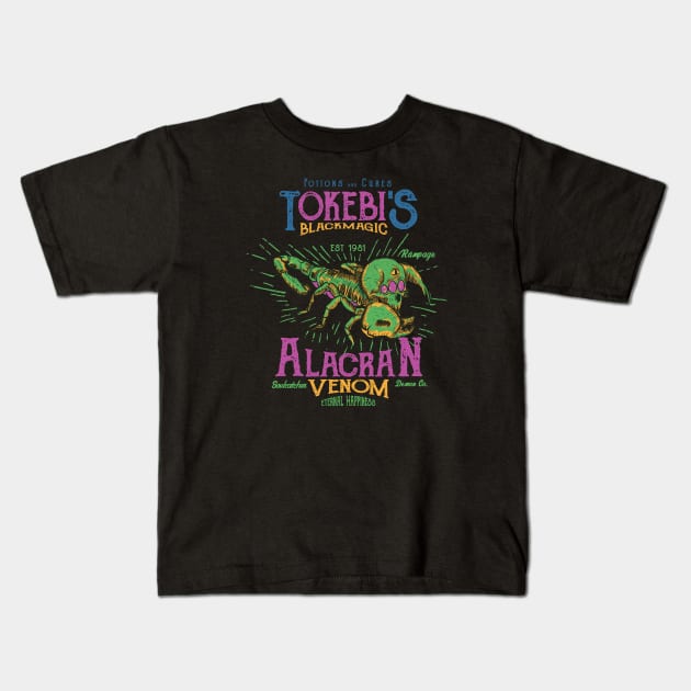 Retro Skull Scorpion Alacran Insect Skeleton Bug Kids T-Shirt by TOKEBI